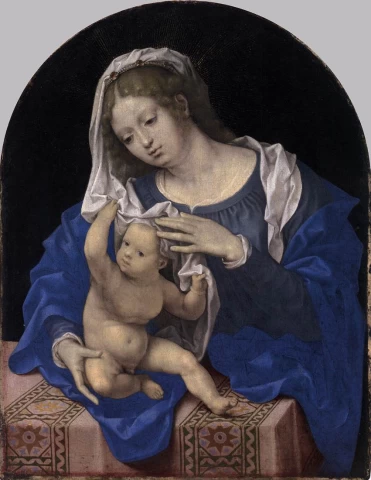Mergelė ir kūdikėlis su vualiu. Jan Gossart, apie 1520.