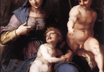 Madona ir vaikelis su jaunu šv. Jonu Krikštytoju. Andrea del Sarto, apie 1518.