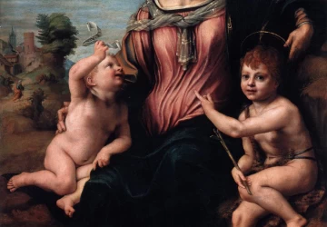 Madona su vaikeliu ir jaunu šv. Jonu Krikštytoju. Franciabigio, 1518-24.