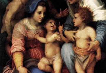 Madona ir kūdikėlis su šv. Elzbieta, kūdikėliu šv. Jonu Krikštytoju ir dviem angelais. Andrea del Sarto, 1515-16.