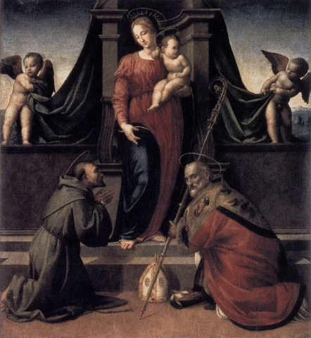 Mergelė ir kūdikėlis su šv. Pranciškumi ir šv. Zenobijumi. Francesco Granacci, apie 1515.