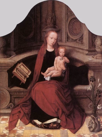 Mergelė ir kūdikėlis soste. Adriaen Isenbrant, 1510.