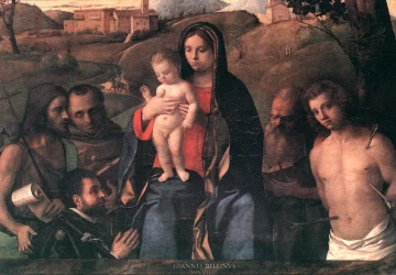 Madona ir kūdikėlis su keturiais šventaisiais ir donatoriumi. Giovanni Bellini, 1507.