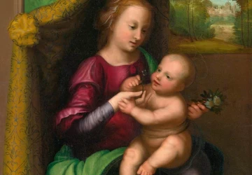 Mergelė ir kūdikėlis. Mariotto Albertinelli, 1505-10.