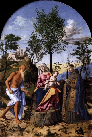 Apelsinmedžio Madona. Cima da Conegliano, apie 1495.