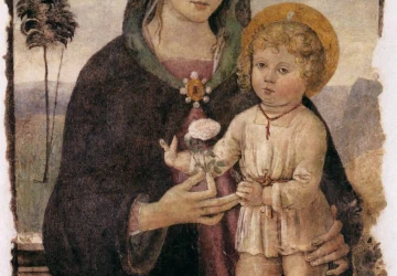 Mergelė ir kūdikėlis. Bartolomeo Caporali, apie 1490.