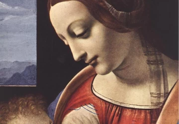 Lito Madona (detalė). Leonardo da Vinci, apie 1490-91.