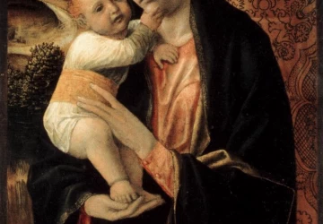 Mergelė ir kūdikėlis. Vincenzo Foppa, 1490-95.