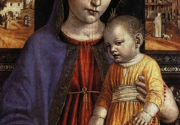Mergelė ir kūdikėlis. Ambrogio Bergognone, 1488-90.