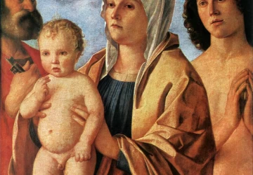 Madona su vaikeliu ir šv. Petru bei šv. Sebastijonu. Giovanni Bellini, apie 1487.