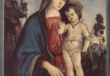 Mergelė ir kūdikėlis. Pinturicchio, 1475-80.