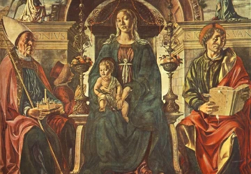 Madona su kūdikėliu ir šventaisiais. Francesco del Cossa, 1474.