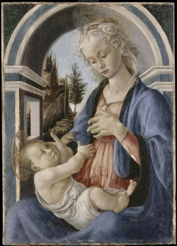 Mergelė ir kūdikėlis. Sandro Botticelli, apie 1470. Mergelė ir kūdikėlis. Sandro Botticelli, apie 1470.