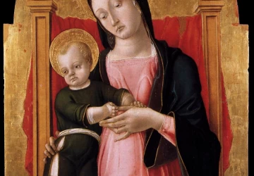 Madona ir kūdikėlis soste. Bartolomeo Vivarini, 1465-70.