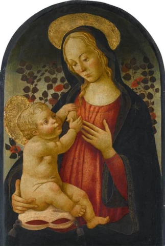 Mergelė ir kūdikėlis. Of San Miniato Master, 1460-80.