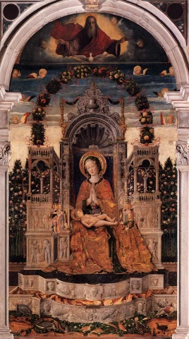 Madona ir kūdikėlis soste. Antonio da Negroponte, apie 1455.