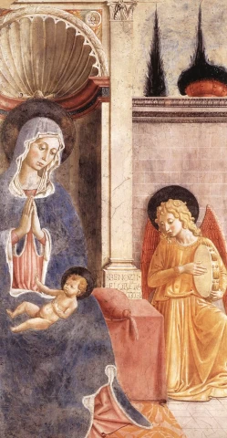 Madona ir kūdikėlis. Benozzo Gozzoli, 1450.