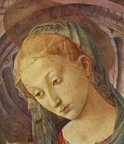 Madona su kūdikėliu (detalė). Pesellino, 1450.