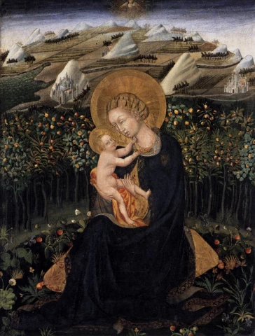 Nuolankumo madona (Mergelė ir vaikelis). Giovanni di Paolo, apie 1442.