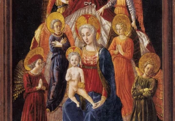 Madona ir kūdikėlis su šešiais angelais. Of Pratovecchio Master, 1440.