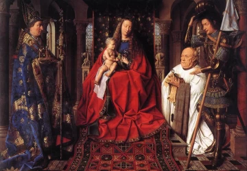 Madona su kanauninku van der Pele. Jan van Eyck, 1436.