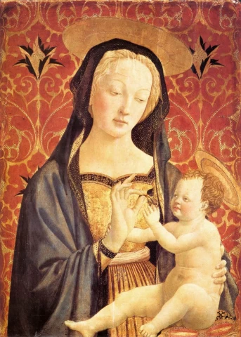 Madona ir kūdikėlis. Veneziano Domenico, 1435-37.
