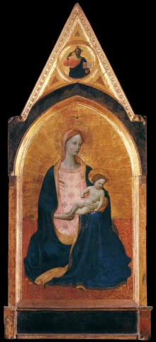 Nuolankumo madona. Fra Angelico, apie 1419. Nuolankumo madona. Fra Angelico, apie 1419.