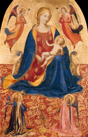 Nuolankumo madona. Fra Angelico, apie 1418. Nuolankumo madona. Fra Angelico, apie 1418.
