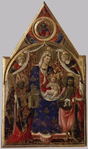 Madona ir kūdikėlis su šventaisiais. Antonio da Firenze, 1400-50.