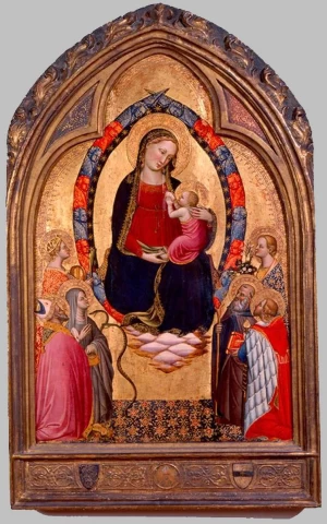 Madona ir kūdikėlis su šešiais šventaisiais. Tommaso del Mazza, apie 1390.
