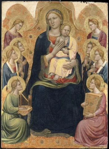 Mergelė ir kūdikėlis su aštuoniais angelais. Tommaso del Mazza, apie 1385.