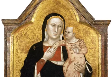 Mergelė ir kūdikėlis. Andrea di Nerio, 1350.
