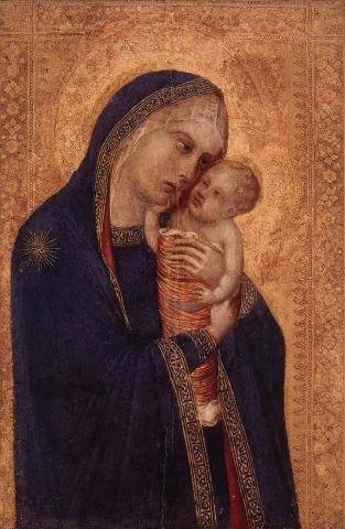 Mergelė ir kūdikėlis. Pietro Lorenzetti, 1340-45.