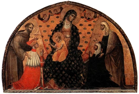 Dodžas Frančeskas Dandolo ir jo žmona pristatomi Madonai. Veneziano Paolo, 1339.