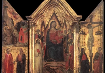 Madona soste su angelais ir šventaisiais. Jacopo del Casentino, 1320-30.
