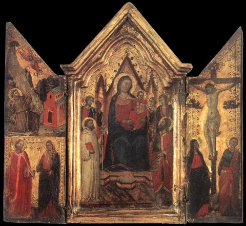 Madona soste su angelais ir šventaisiais. Jacopo del Casentino, 1320-30.