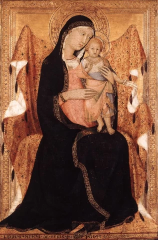 Mergelė ir kūdikėlis. Lippo Memmi, 1320-22.