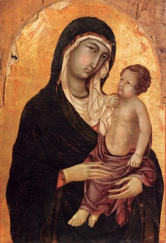 Mergelė ir kūdikėlis. Ugolino di Nerio, 1315-20.