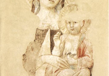 Madona su kūdikėliu (fragmentas). Agnolo Gaddi.