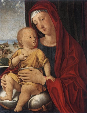 Mergelė ir kūdikėlis. Alvise Vivarini.
