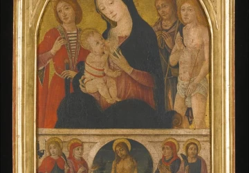 Madona ir kūdikėlis su šventaisiais. Guidoccio Cozzarelli.