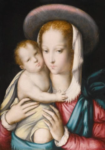 Mergelė ir kūdikėlis (Sombrero Madona). Luis de Morales.