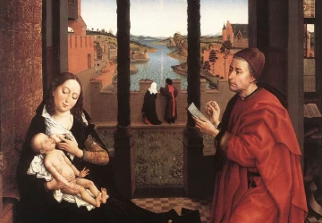Šv. Lukas piešia Madonos portretą. Rogier van der Weyden.