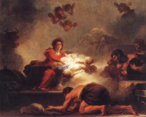 Piemenėlių pagarbinimas. Jean-Honoré Fragonard, apie 1775.