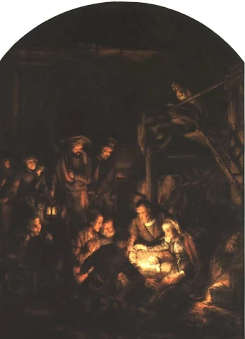 Piemenėlių pagarbinimas. Rembrandt Harmenszoon van Rijn, 1646.