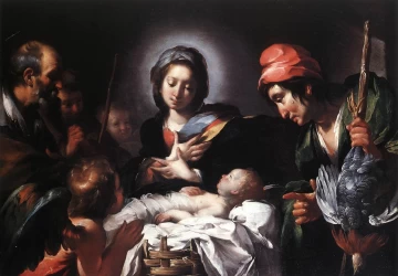 Piemenėlių pagarbinimas. Bernardo Strozzi, 1616-18.