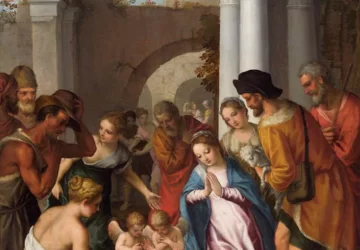 Piemenėlių pagarbinimas. Hans Rottenhammer I, 1608.