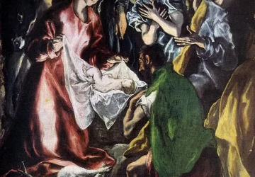 Piemenėlių pagarbinimas (detalė). El Greco, 1596-1600.