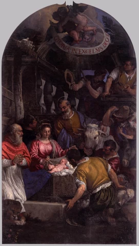 Piemenėlių pagarbinimas. Paolo Veronese, 1582-83.