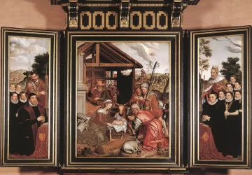 Piemenėlių pagarbinimas. Pieter Pourbus, 1574.